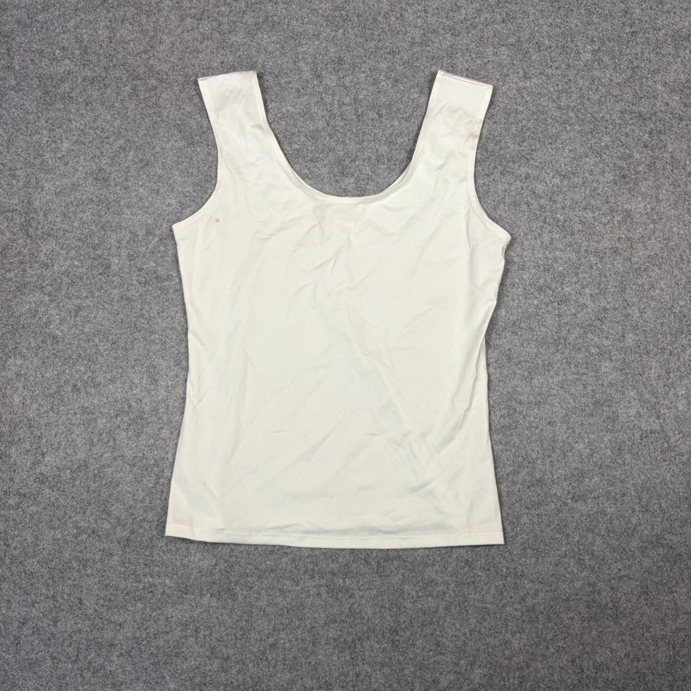 Cinema Etoile Womens Cream White Scoop Neck Tank Top Stretch Size Medium 6K48665